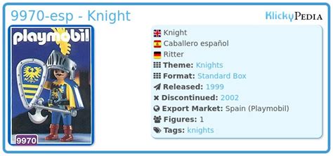 Playmobil Set 9970 Esp Knight Klickypedia