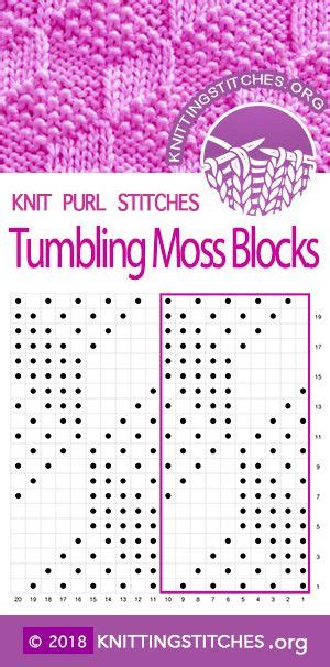 Tumbling Moss Blocks Knit Purl Chart Multiple Of 10 Sts Knitpurl