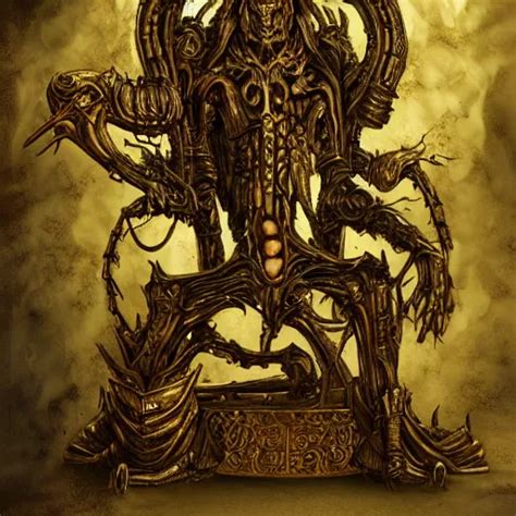 Illustration The Corpse Emperor On His Golden Throne Stable