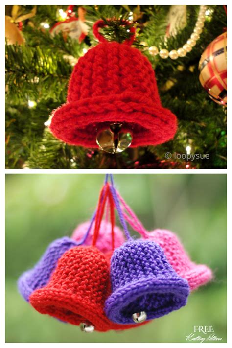 7 Christmas Bell Ornament Free Knitting Patterns And Paid Knitting Pattern