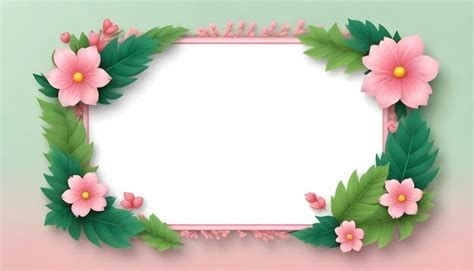 Premium Photo | A pink frame with pink flowers and a pink border