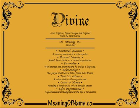 Divine Meaning Of Name