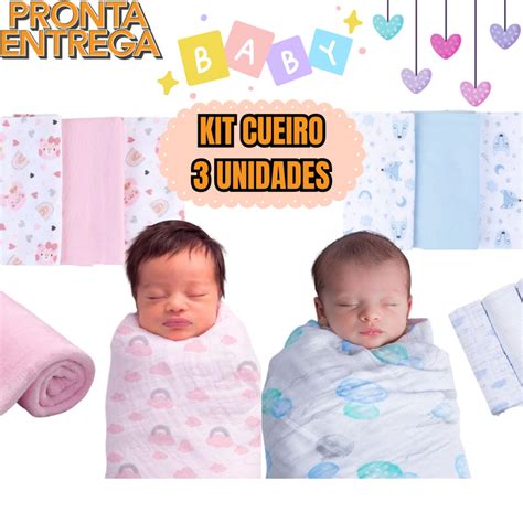 Kit Cueiro Flanelado Estampado X Infantil Enxoval Beb Menino