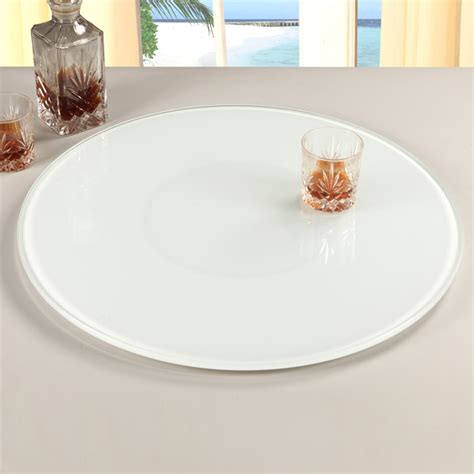 Rotating Traylazy Susan Round White Glass Dcg Stores