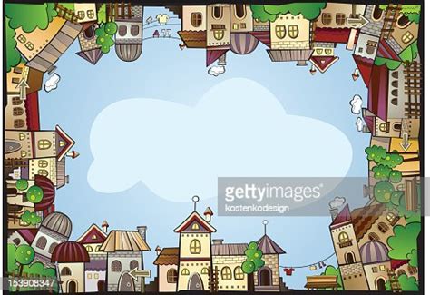 Cartoon Town Scene Frame High Res Vector Graphic Getty Images