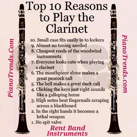 Top Ten Clarinet Clarinet Humor Band Jokes