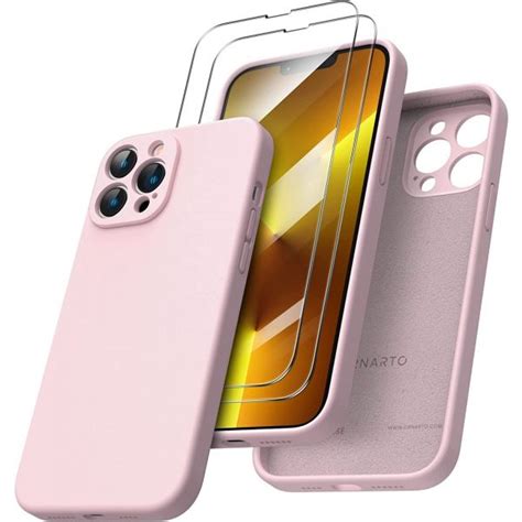 Capa Silicone 3D Rosa iPhone 13 Pro Max 2 películas vidro temperado