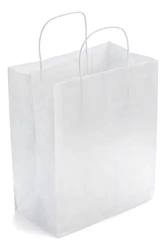 Bolsa De Papel Bolsas De Papel Kraft Blanco A Granel Con Asa Mercadolibre