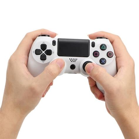 SAL Manette de Jeu Filaire USB pour PS4 avec Câble de Données Blanc