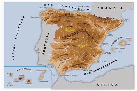 De Viaje Por La Historia Mapa F Sico De Espa A B Sico