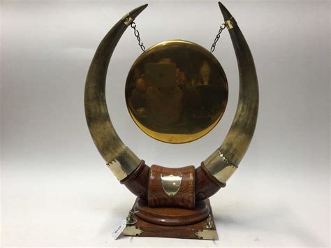 Lot 2210 Edwardian Oak And Brass Dinner Gong With