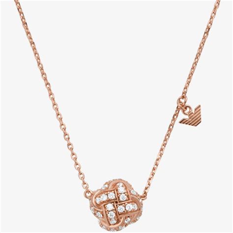 Emporio Armani EG3537221 Sentimental Rose Gold Tone Necklace Thbaker