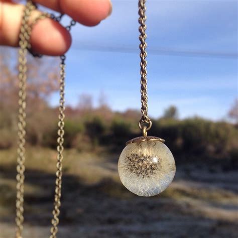 Dandelion Necklace Resin Jewelry Dandelion Pendant Wish