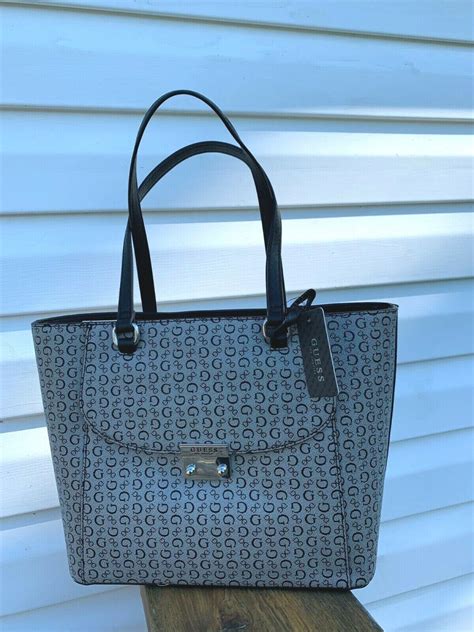 Guess Los Angeles Large Black Grey Tote Handbag Nwt Ebay