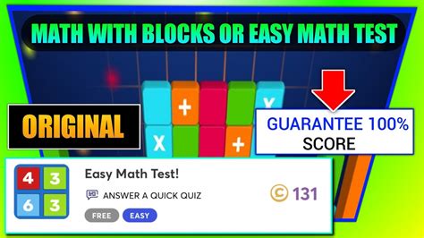 Math With Blocks Quiz Answers Score 100 Fun Math Test Quiz Answer