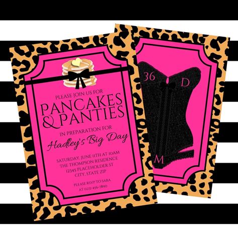 Pancakes And Panties Bridal Shower Invite Lingerie Party Printable File