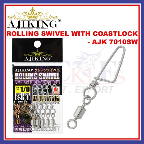 Ajiking Rolling Swivel With Coastlock Ajk Sw Fishing Swivel Snap