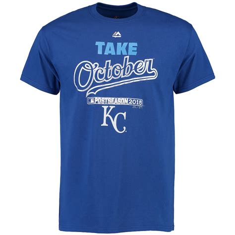 Men's Kansas City Royals Majestic Royal 2015 Postseason Part T-Shirt