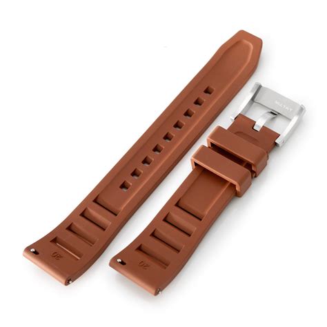 Brown Rm Vented Fkm Quick Release Rubber Strap 20mm Strapcode