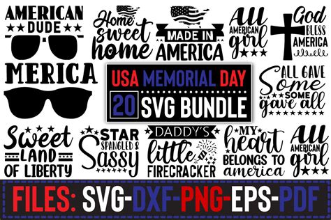 Usa Memorial Day Svg Bundle Bundle Creative Fabrica