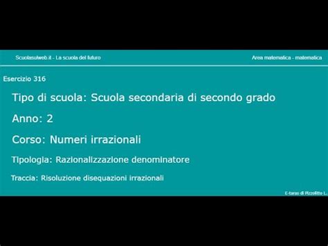 Corso Esercizio Svolto N Risoluzione Disequazioni Irrazionali