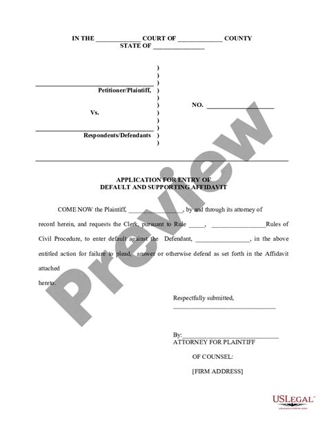 Default Judgment Template With Lines Us Legal Forms