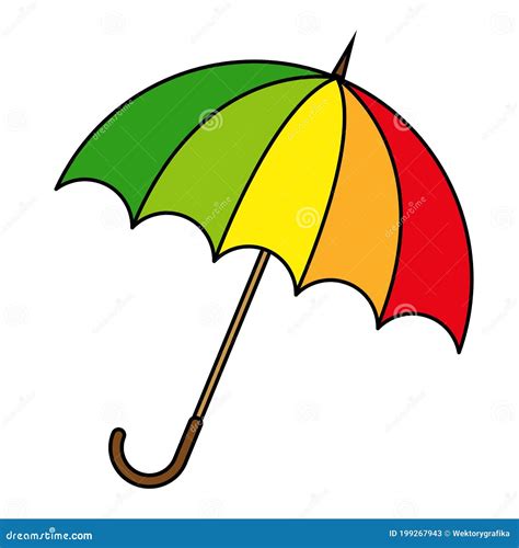 Umbrella Cartoon Vector Illustration Parasol Clip Art Isolated On