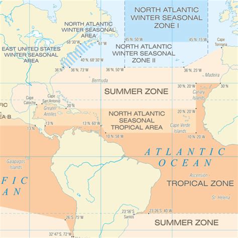 International Load Line Zones and Areas Map | Canada Nautical