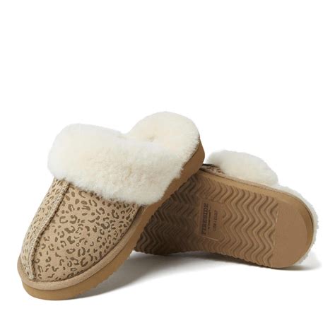 Womens Fireside By Dearfoams Sydney Water Resistant Genuine Shearling