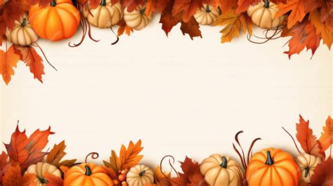 Premium Ai Image Autumn Leaves And Pumpkins Border Frame