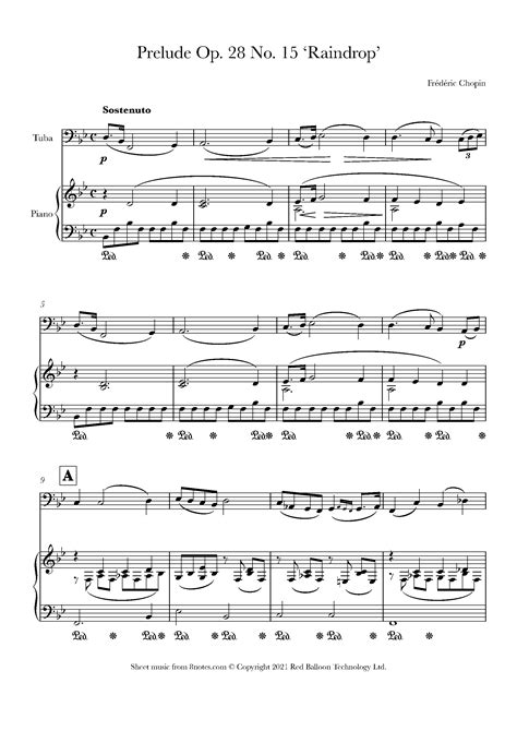 ﻿chopin Prelude Op 28 No 15 Raindrop Sheet Music For Tuba