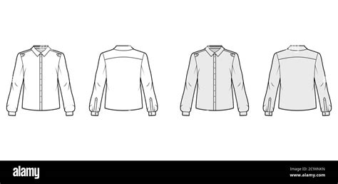 Grey Buttoned Shirt Stock Vector Images Alamy