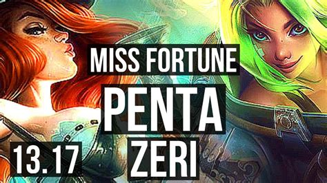 Miss Fortune Nami Vs Zeri Taric Adc Penta Godlike