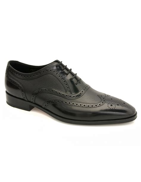 Loake Baskerville Leather Oxford Brogue Shoe Black Shoes From