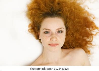 Emotional Portrait Happy Affectionate Naked Girl Stock Photo