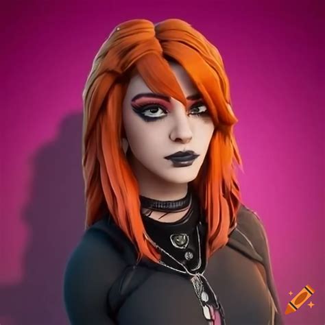 Goth Girl With Red Hair In Fortnite