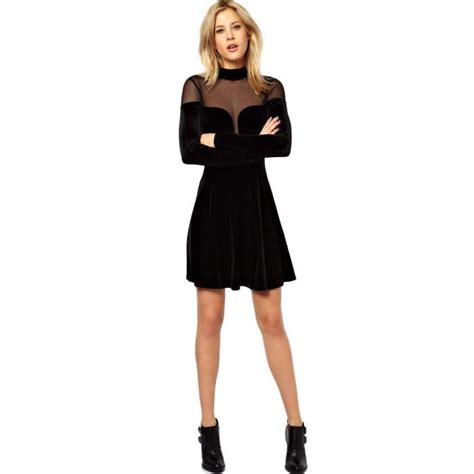 Robe Courte Velour Felicie Noir Noir Achat Vente Robe