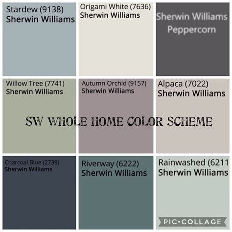 A Color Palette Using Sherwin Williams Paint For Your Whole Home