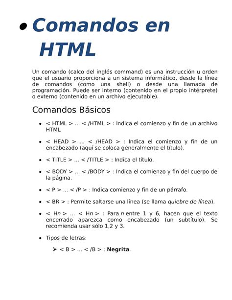 Calam O Comandos En Html