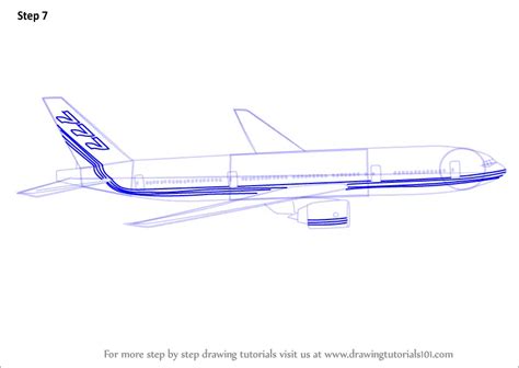 Learn How To Draw A Boeing 777 Airplanes Step By Step Drawing Tutorials