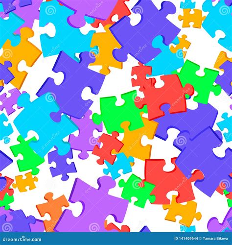 Seamless Background Colored Puzzles Stock Illustration Illustration