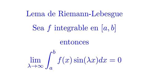 Demostración del Lema de Riemann Lebesgue YouTube