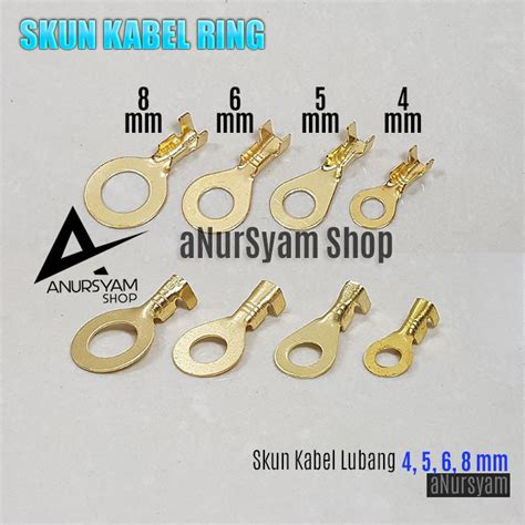 Jual 156 Cable Lug Skun Kabel Ring 3 4 5 6 8 10 Mm Skun Ring O