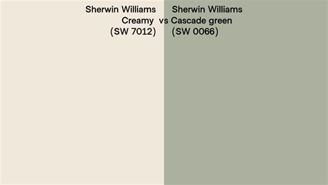 Sherwin Williams Creamy Vs Cascade Green Side By Side Comparison