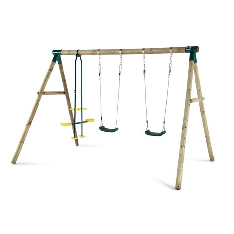 Plum Colobus Wooden Swing Set Garden Street