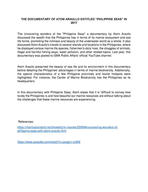 THE Documentary OF ATOM Araullo Entitled - THE DOCUMENTARY OF ATOM ...