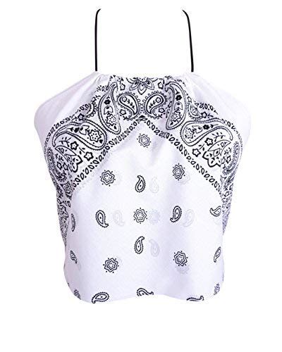 Downright Bandanas Bandana Halter Crop Top Shirt Womens Clothing