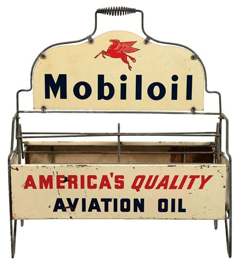 Lot Detail Mobil Aviation Motor Oil Bottle Rack With Pegasus Graphic