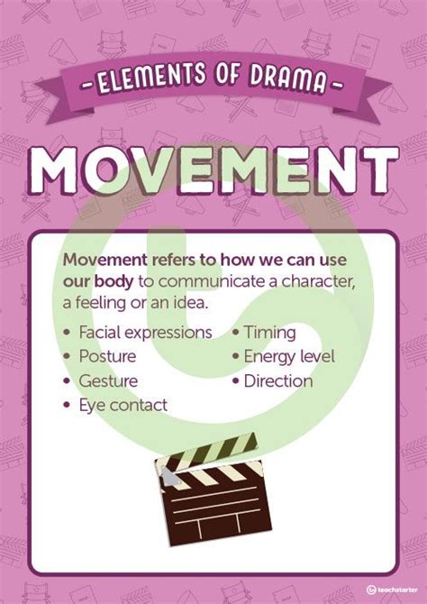 Movement Elements Of Drama Poster Teaching Resource Teach Starter