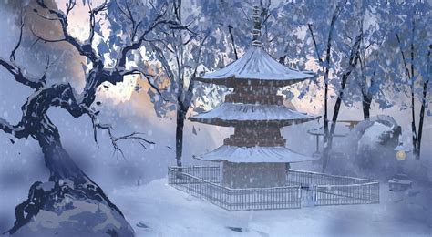 Anime Temple 1080p Winter Surendra Rajawat Snow Hd Wallpaper